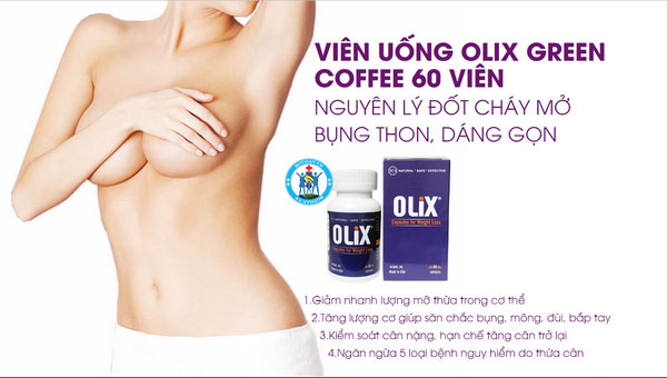 Viên uống hỗ trợ giảm cân Green Coffee Olix 60 viên