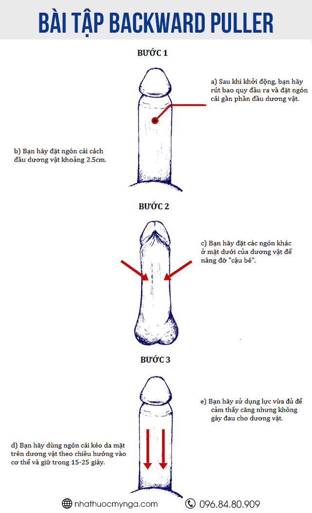 Tăng kích thước cậu nhỏ bằng bài tập backward puller