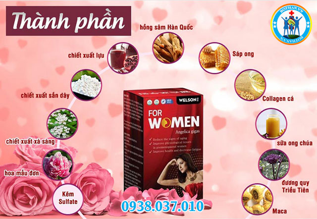 thành phần có trong sản phẩm welson for women